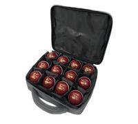 Ram Cricket Ball Carry Case - Holds up to 12 Balls in Individual Reinforced Padded compartments - Strong & Durable Construction with Double Stitched Seams to Protect Cricket Balls - 30 x 26cm