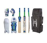 Ram Cricket Challenger Cricket Player Bundle - Complete Junior & Senior Cricket Kit with Bat, Pads, Gloves & Duffle Bag - Ideal for Beginners to Advanced Players - Size 4
