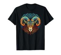 Ram Face and Head Colorful Mandala Pattern - Ram T-Shirt