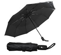 Ram® Folding Travel Umbrella, Automatic Open & Close Ergonomic Handle, Golf Umbrella 10 Ribs Brolly Portable Slim Strong Lightweight Umbrella, (Pack of 2)