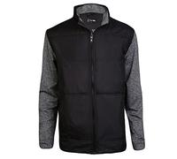 Ram Golf Full Zip Padded Sweater, Black/Grey, Mens Large