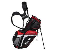Ram Golf Hybrid Stand/Trolley Golf Bag with 14 Way Divider, Black/Red
