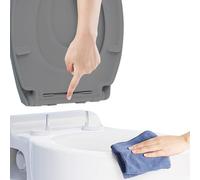 Ram® Grey Quick Release Soft Close Toilet Seat with Hinges Bathroom Bowl Seating ABS Toilet Seat