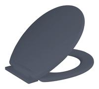Ram Grey Soft Close Toilet Seat with Adjustable Hinges LOO Toilet Seat Quick Release Easy Clean Bathroom Toilet Seat Grey