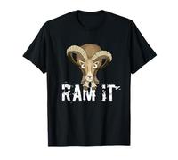 Ram It | Wild Buck Pun Bighorn Sheep Drawing T-Shirt