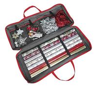 Ram® Large Fabric Wrapping Paper Storage Gift Wrap Christmas Wrapping Rolls Storage Bag Grey (82 x 34 x 13 cm) For Paper, Tags & Bows