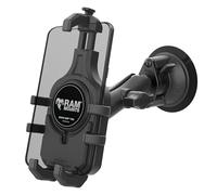 RAM MOUNTS Quick-Grip Pro Phone Mount with Twist-Lock Suction Cup and Medium Arm for Vehicle Windshields RAM-B-166-PD5U
