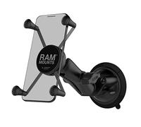 RAM Mounts X-Grip Large Phone Mount with RAM Twist-Lock Suction Cup Base RAM-B-166-UN10U with Medium Arm for Vehicle Windshields, Black