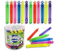 RAM ONLINE Bubbles For Kids, Pack of 40 Bubble Wands With 5ml of Bubble Mixture, Fun Garden Toys For Kids, Party Bag Fillers For Birthday Parties, Gifts For Girls Boys 3+, Multicolor