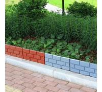 Ram Online Ram 8 X Grey Brick Effect Garden Lawn Edging Grey Lawn Border Stone Effect