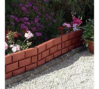Ram Online Ram 8 X Terracotta Brick Effect Garden Lawn Edging Grey Lawn Border Stone Effect