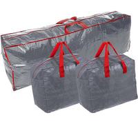 Ram Online Ram Grey 3 X Pack Large Christmas Tree Storage Bags With Decoration Tinsel Storage Bags 7Ft