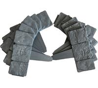 Ram Online Ram20 X Pack Dark Grey Cobbled Stone Effect Garden Lawn Edging Plant Border
