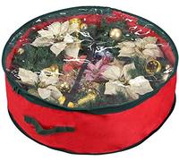Ram® Premium Luxury Red Christmas Xmas Wreath Storage Bag Decoration Case With Clear Zip