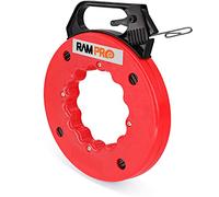 Ram-Pro 50 Foot Reach, Spring-Steel Fish Tape Reel, with High Impact Case, for Electric or Communication Wire Puller