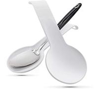 Ram-Pro White Spoon Rests Plastic Spoon Rests for Kitchen Dishwasher safe Resting Cooking Spoons Heavy Duty Food Grade Plastic Handle with the Hole Pack of 2
