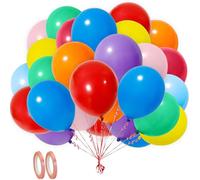 Ram® Rainbow Balloons 50 Pack 10 Inch Latex Multicoloured Assorted Rainbow Balloons Baby Shower Wedding Party Celebration Birthday Balloons