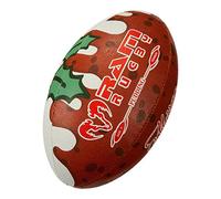 Ram Rugby Ball- Squad Trainer Ball - Christmas Pudding Design - Club Quality Rugby Training Ball. Hand stitched, 3 ply, 3-D Grip Stocking Filler/Rugby Gift for Fans