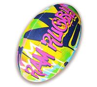 Ram Rugby Fun Graffiti Squad Trainer Rugby Ball - Available in Sizes 5, 4, 3, & 1 (Mini) - For Kids & Adults - Club Quality Training Rugby Ball - 3-D Grip - Great