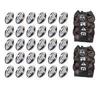 Ram Rugby Gripper 2.0 Pro Trainer Ball Bundle - 30 x balls and 2 bags (4, Royal Blue)