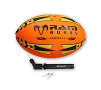 Ram Rugby - Gripper 2.0 Pro Ultimate Trainer Rugby Ball, Size 4 & Pump