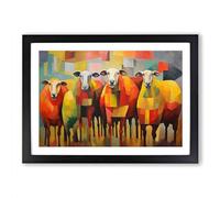 Ram Sheep Dadaism Framed Wall Art Print A2 Black