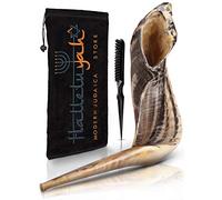 Ram Shofar From Israel 12" - 14": Kosher Odorless Horn | Smooth Mouthpiece for Easy Blowing | Includes Velvet Bag, Clean Brush and Guide - Made in Israel By HalleluYAH