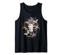 Ram Skull Witchy Goth Wicca Crystal Moth & Goblincore Tank Top
