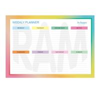 Ram® Weekly Planner Pad For Time Management 52 Sheets Tear Off Schedule Academic Planning, Personal Timetable Meal Plan For Office & Home