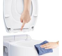 Ram® White Quick Release Soft Close Toilet Seat with Hinges Bathroom Bowl Seating ABS Toilet Seat