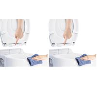 Ram® White Quick Release Soft Close Toilet Seat with Hinges Bathroom Bowl Seating ABS Toilet Seat (Pack of 2)