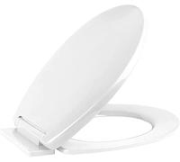 Ram® White Soft Close Toilet Seat with Quick Release for Easy Clean Loo Toilet Seat with Adjustable Hinges Standard O Shape Toilet Seat