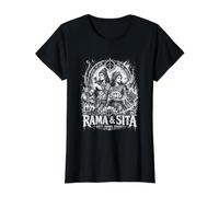 Rama and Sita Duty Burns Bright Ramayana Epic Value Graphic T-Shirt, Women, Black, S