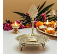 RAMA METAL Brass Muruga Vel Stand | Om Vel Stand | Car Dashboard | Pooja Room