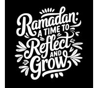 Ramadan a time to Reflect and Grow Wall Decals PVC 42x45.3cm Self Adhesive White