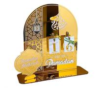 Ramadan Advent Calendar 2026, Acrylic Eid Mubarak Countdown Calendar with 30 Days Countdown, Islamic Table Decor for Home Fireplace Office Desk, Ramadan Gifts زينة رمضان كريم ديكور (BT268)