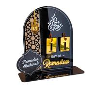 Ramadan Advent Calendar 2026, Acrylic Ramadan Countdown Calendar Eid Mubarak Advent Calendar, Islamic Home Tabletop Decor Muslim Festival Supplies, Ramadan Gift for Kids Adults (Black)