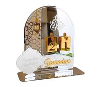 Ramadan Advent Calendar, Acrylic 30 Days Countdown Calendar for Eid Mubarak Home Party Decoration & Gifts (Silver)