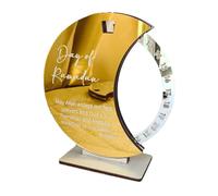 Ramadan Advent Calendar, Acrylic Rotary Countdown Calendar for Eid Mubarak Home Party Decoration & Gifts (Gold)