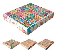 Ramadan Advent Calendar Box, 4 Pcs Kraft Paper Islamic Gift Boxes with 30 Surprise Compartments, Diverse Middle Eastern Patterns for Eid Party Favors, Candy, Chocolate Packaging
