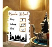 Ramadan Advent Calendar Desk Topper Acrylic Eid Countdown Calendars 30 Days Til Eid Eid Mubarak Ornament Table Decor for Ramadan Eid Mubarak Kareem Tabletop Decoration (Gold)