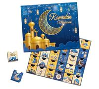 Ramadan Advent Calendar with Drawers, 30 Empty Boxes for 30 days, Eid Mubarak Coutdown Calendar Fillable Ramadan Gift Box, Islamic Art, Cardboard Number Storage Box, Ramadan Party Supplies - Blue