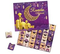 Ramadan Advent Calendar with Drawers, 30 Empty Boxes for 30 days, Eid Mubarak Coutdown Calendar Fillable Ramadan Gift, Islamic Art, Cardboard Number Storage Box, Ramadan Party Supplies - Purple