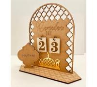 Ramadan Advent Calendar with Interchangeable Countdown Numbers, Star Moon Hollow Ramadan Decorations for Home, Table Desktop Decor, Eid Mubarak Display, for Festive Month Counting