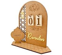 Ramadan Advent Calendar, Wooden Countdown Calendars Decorations,30 Days Til Eid, Rustic Ramadan Calendar, Elegant Ramadan Decorations for Home,Ramadan Gift for Kids, Ramadan and Eid Decor