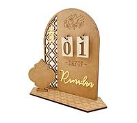 Ramadan Advent Calendar Wooden Countdown Calendars Decorations for Home, 30 Days Til Eid, Ramadan Gift for Kids, Ramadan and Eid Decor