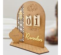 Ramadan Advent Calendar Wooden Countdown Calendars Decorations for Home, 30 Days Til Eid, Ramadan Gift for Kids, Ramadan and Eid Decor