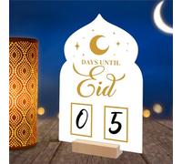 Ramadan Advent Countdown, Acrylic Eid Mubarak Calendar with Mark Pen: Ramadan Decorations for Home Eid Mubarak Table Decor, DIY 30 Days Countdown Calendar 2025 Ramadan Gifts for Kid, Family (C)