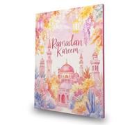 Ramadan Advent Milk Chocolate Calendar - 30 Day Countdown to Eid - Watercolour Mosque Design (Pink Watercolour Mosque Design)