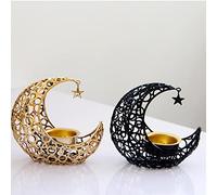 Ramadan Candle Holder | Moon Shaped Candle Holders | Eid Mubaraks Candle Holder | Metal Eid Tea Light Candle Holders | Ramadan Decorations Crescent Holders for muslim Islam decoration